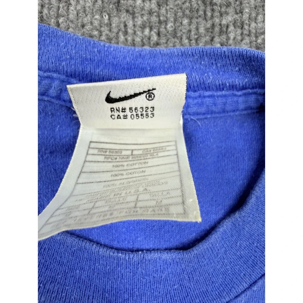 Vintage 90s Nike Portland Marathon 1996 Finisher Shirt Mens M Blue Long Sleeve